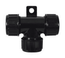 Black Polycarbonate Sealed T-Piece with Nylon Cap Nuts - 17 x 17 x 17NW-0-330-67