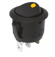 Circular Rocker switch built in  AMBER LED ON/OFF12v @10Amp rated SW-R13-112B2A12
