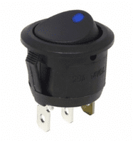 Circular Rocker switch built in  BLUE LED ON/OFF  24v @10Amp   ALT/R13-112B2B24-1EA-25