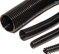 Conduit sleeving(Non- Split Convoluted)  BLACK (nylon)    Range covers Int dia  4.5mm - 52mm