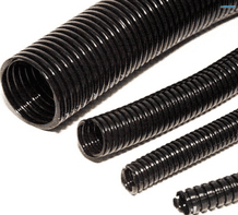 Conduit sleeving(Non- Split Convoluted)  BLACK (nylon)    Range covers Int dia  4.5mm - 52mm