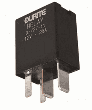 DURITE 12V Micro Make/Break Relay Sealed with Resistor - 25A  0-727-11