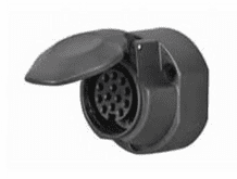 DURITE 13 Pin Plastic Caravan Socket with Fog Cut Out - 12V   0-695-09