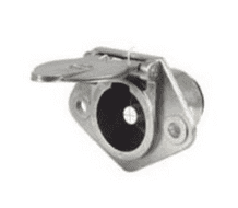 DURITE 24V Single Pin Heavy Duty Metal Clang Plug with Cover   0-477-36