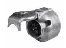DURITE 7 Pin Metal Caravan Socket with Fog Lamp Cut Out - 12V ISO 1724-5-692-09