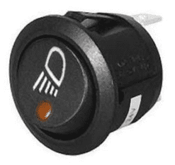 DURITE Amber LED On/Off Round Rocker Switch with Work Lamp Symbol - 12 ...