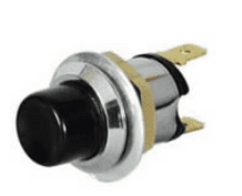 DURITE  Black/Metal Momentary On Push Switch- 10A at 12V  0-485-01