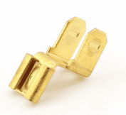 FEMALE 6.3mm TO TWO MALE 6.3mm BLADES terminal brass 6.3x0.8mm ALT/T30.297-09