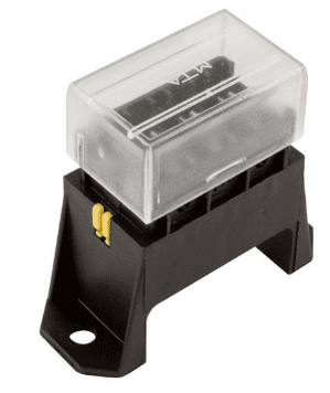 FUSEBOX FOR STANDARD ATO/ATC  SIZE BLADE FUSES  4 WAY  UNDERSIDE WIRING INPUT     ALT/FBB4U-1-01