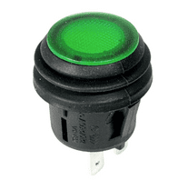 Green LED Push On / Push Off Switch - 12V 0-690-54
