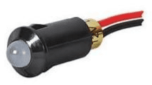 Green LED Warning Light for 8.2mm diameter Panel Hole - 24V Red Positive Black Negative-0-607-24