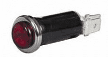 Green Warning Light with 12V 2W Ba7S Bulb for 13mm diameter hole - Chrome Bezel-3-609-04