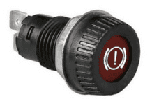 Red Brake Warning Light for 17mm diameter hole - Requires 9mm BA9s Bulb Maximum 2W-0-609-56