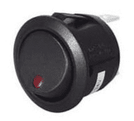 Red LED On/Off Round Rocker Switch - 12/24V-3-531-05