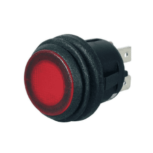 Red LED On/Off Round Rocker Switch - 24V-4-531-75