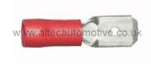 RED PARTIALLY PRE-INSULATED 6.35mm MALE SPADE TERMINAL ALT/T58