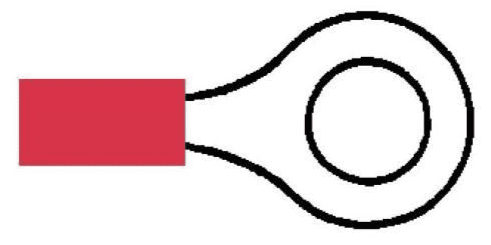 Red Pre-Insulated Ring Terminals - 6 40mm-3-001-20