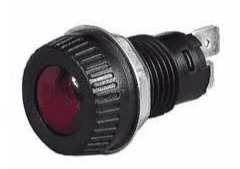 Red Warning Light for 17mm diameter hole - Requires 9mm BA9s Bulb Maximum 2W-0-609-65
