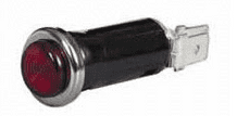 Red Warning Light with 12V 2W Ba7S Bulb for 13mm diameter hole - Chrome Bezel-3-609-05