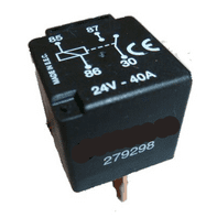 Relay 24vdc 40 Amp switching current 4 pin.     ALT/RY279298-1-09