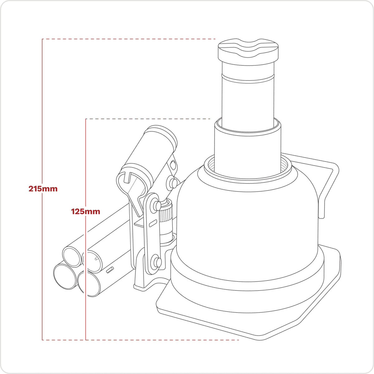Bottle Jack 10 Tonne Low Profile Telescopic