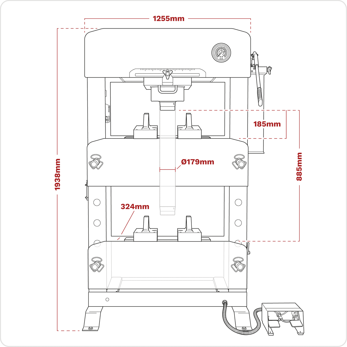 Press Machine Ram Size Extansion Viking Air/Hydraulic Press 100 Tonne Floor Type with Sliding Ram and ...
