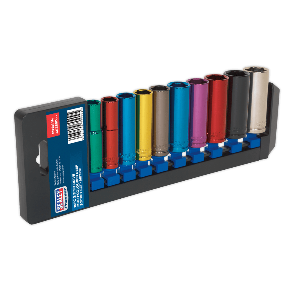 Multiple Socket Set Multi-Coloured Socket Set 10pc 3/8