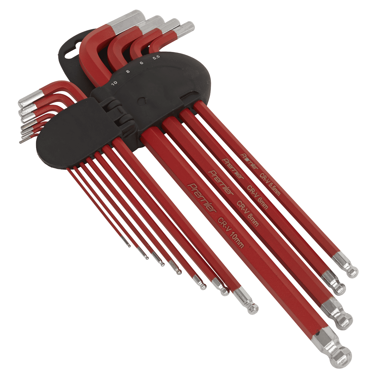 BallEnd Hex Key Set 11pc AntiSlip ExtraLong Metric
