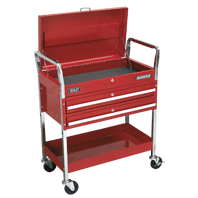 SEALEY 2-Level Heavy-Duty Trolley with Lockable Top & 2 Drawers CX1042D-1-73