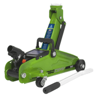 SEALEY 2 Tonne Short Chassis Trolley Jack - Hi-Vis Green 1050CXHV-1-73