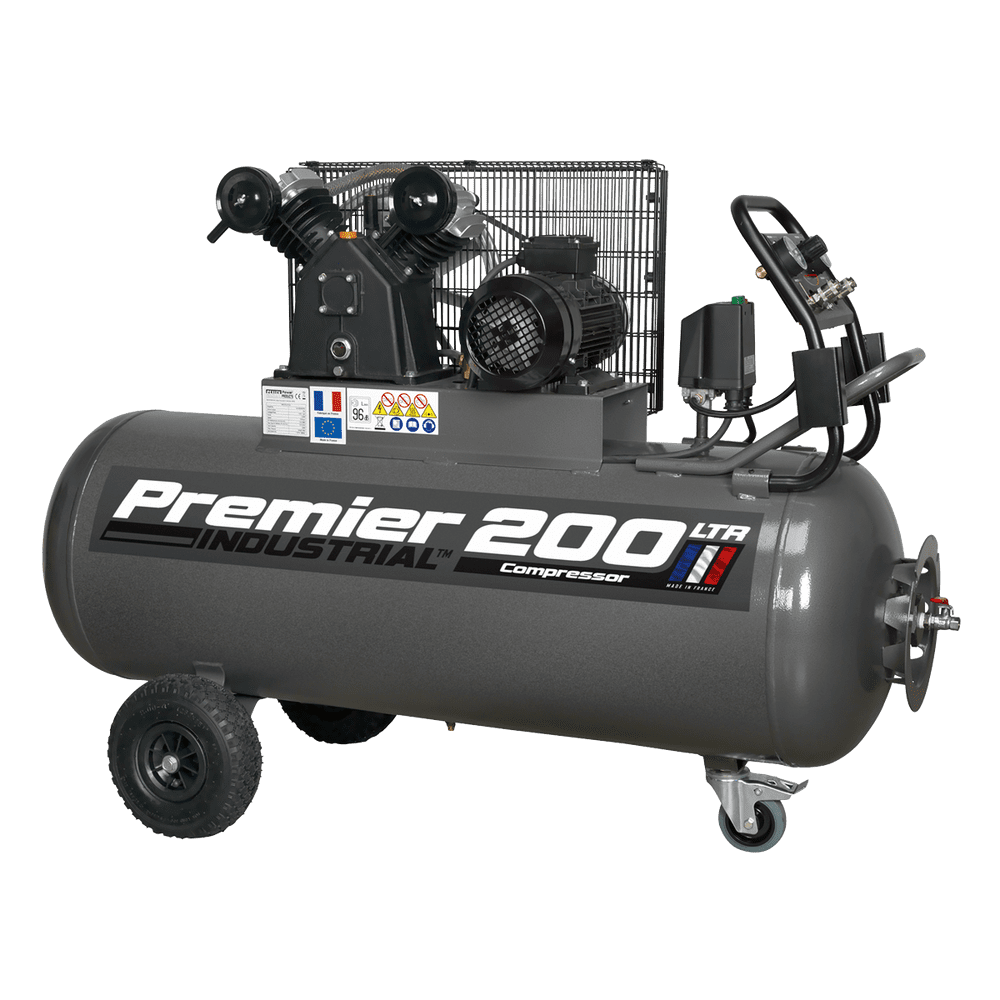 Air Compressor 200L Belt Drive 3hp with Front Control Panel 415V 3ph