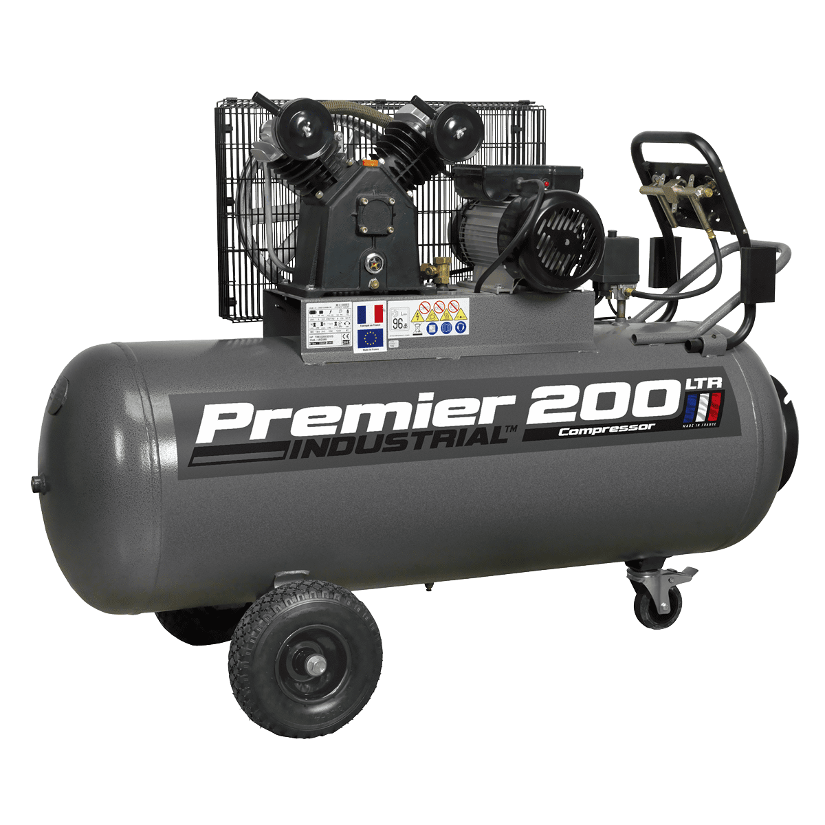 Front To Back Compressor Air Compressor 200L Belt Drive 3hp with Front Control Panel