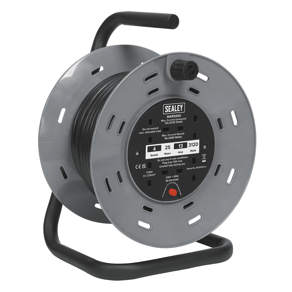 Cable Reel 25m 4 X 230V 2 5mm Thermal Trip cable-reel-25m-4-x-230v-2-5mm-thermal-trip
