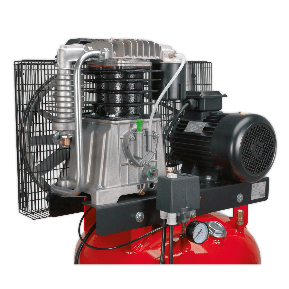 Air Compressor 270L Vertical Belt Drive 7.5hp 3ph 2-Stage with Cast ...