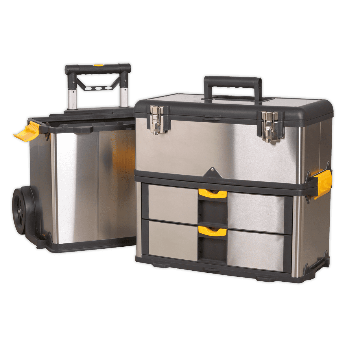 Mobile Stainless Steel/Composite Toolbox - 3 Compartment