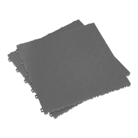 SEALEY 400 x 400mm Polypropylene Floor Tile - Grey Treadplate - Pack of 9 FT3G-1-73