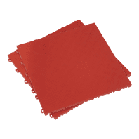 SEALEY 400 x 400mm Polypropylene Floor Tile - Red Treadplate - Pack of 9 FT3R-1-73