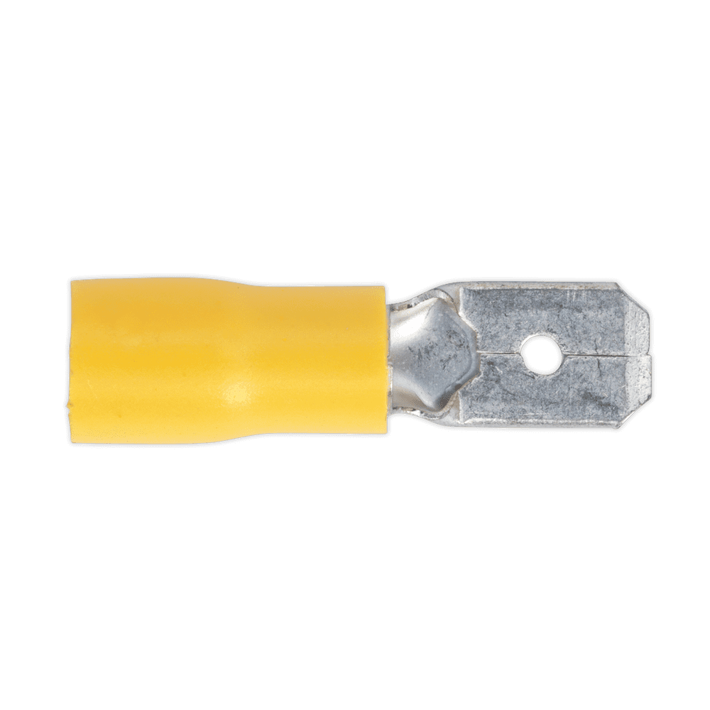Push-On Terminal 6.3mm Male Yellow Pack of 100