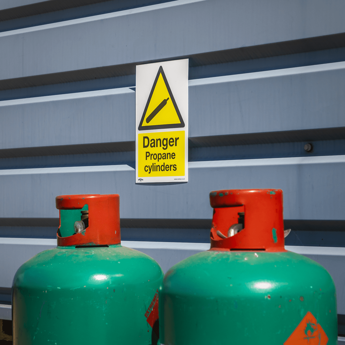 Warning Safety Sign - Danger Propane Cylinders - Rigid Plastic