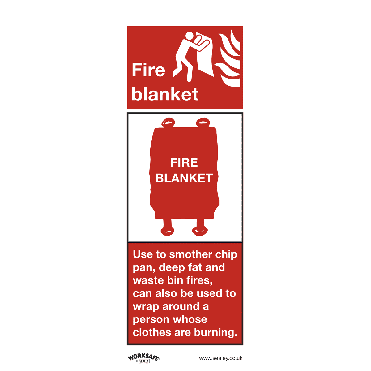 Fire Blanket Plastic Sign Or Sticker - A6, A5, A4 Sizes - FE15 Compliant Safety Signage By Health&SafetyDirect UK