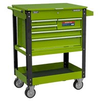 SEALEY Heavy-Duty Mobile Tool & Parts Trolley with 5 Drawers and Lockable Top- Hi-Vis AP890MHV-1-73