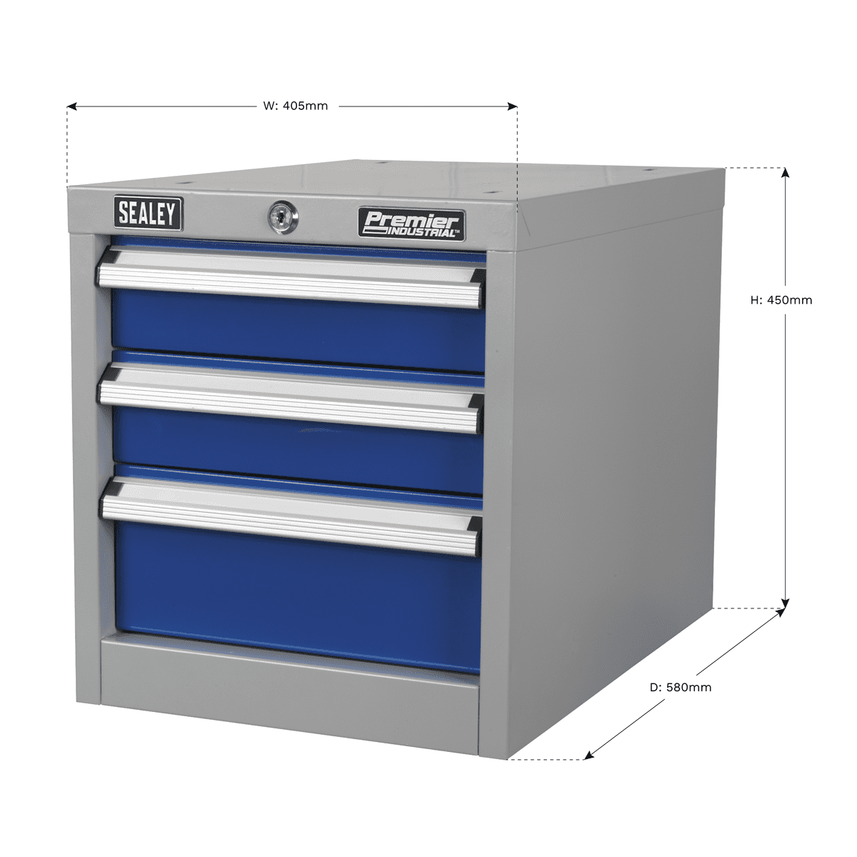 Industrial Triple Drawer Unit for API Series Workbenches