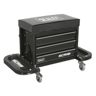 SEALEY Mechanic's Utility Seat & Toolbox - Black SCR18B-1-73
