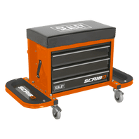 SEALEY Mechanic's Utility Seat & Toolbox - Orange SCR18O-1-73