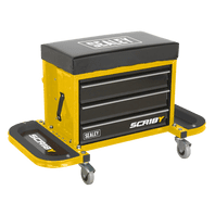 SEALEY Mechanic's Utility Seat & Toolbox - Yellow SCR18Y-1-73