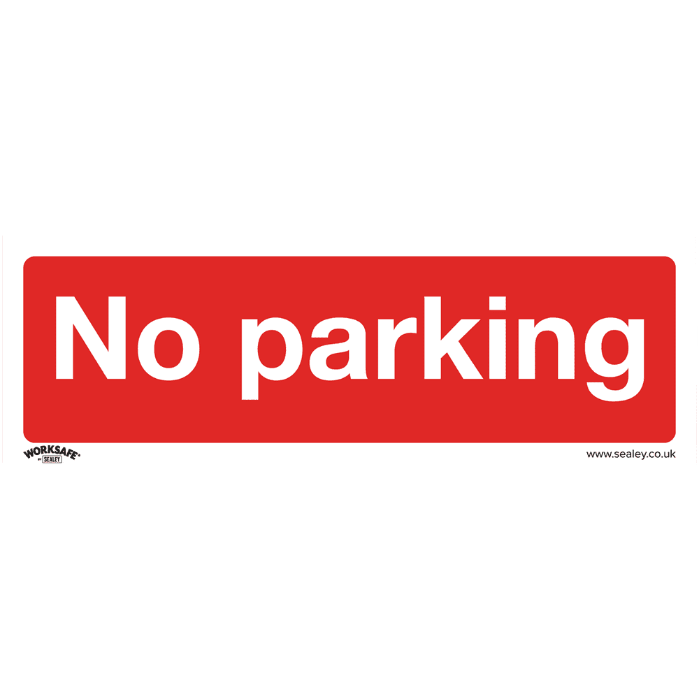Prohibition Safety Sign - No Parking - Self-Adhesive Vinyl - Pack of 10