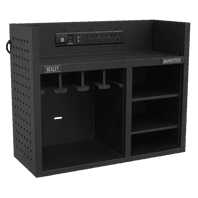 SEALEY Power Tool Storage Rack with Power Strip AP30SRBE-1-73