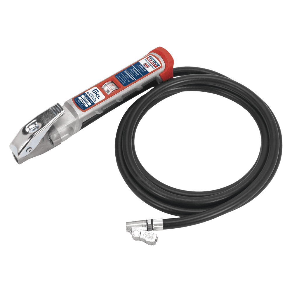 Professional Tyre Inflator with 2.5m Hose Clip On Connector