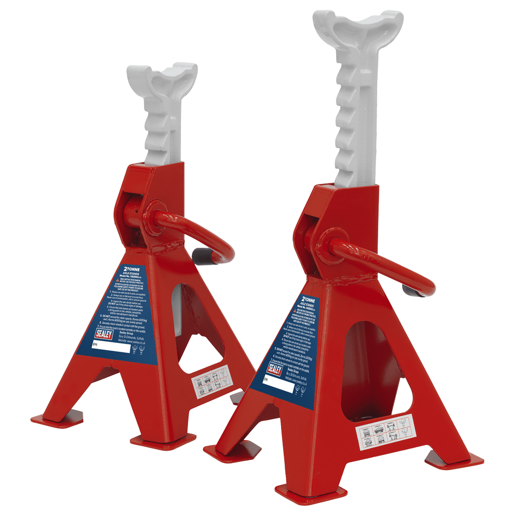 Axle Stands (Pair) 2 Tonne Capacity per Stand Ratchet Type