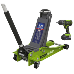 Trolley Jack & Cordless Impact Wrench Combo - Green